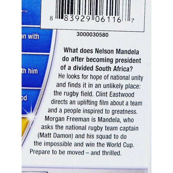 Invictus Morgan Freeman & Matt Damon Blu Ray DVD 2 Disk Movie Bundle No Scratch - Picture 5 of 7